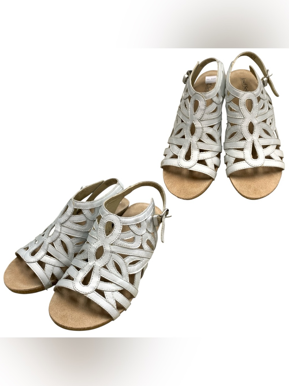 Josef Seibel White Cutout Slingback Sandals S9